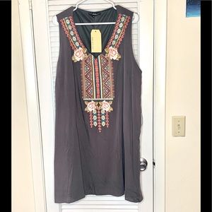 Andree by Unit 3x grey dress with embroidery